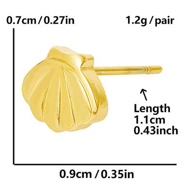 Fashionable Stainless Steel Shell Shape Stud Earrings