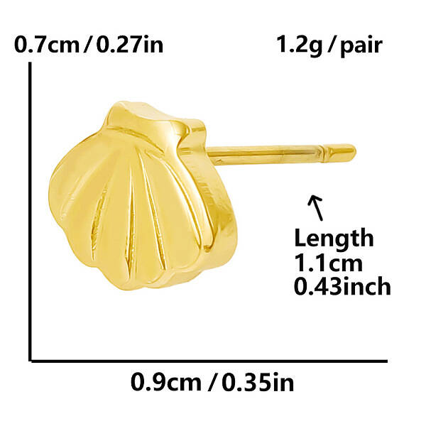 Fashionable Stainless Steel Shell Shape Stud Earrings