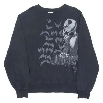 DISNEY THE NIGHTMARE BEFORE CHRISTMAS Mens Sweatshirt Black Crew Neck M