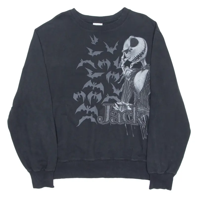 DISNEY THE NIGHTMARE BEFORE CHRISTMAS Mens Sweatshirt Black Crew Neck M