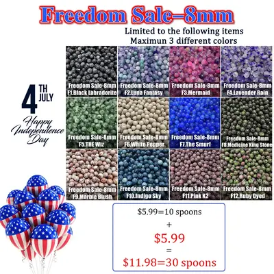 [8mm] Crystal Beads. $5.99=10 spoons.