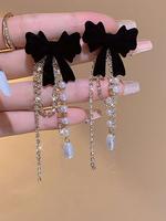 Bowknot Design Earrings, Faux Pearl Decor Earrings, Elegant Jewelry for Women, Trendy All-match & Exquisite Jewelry for Birth...