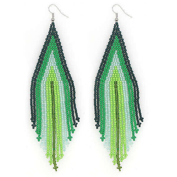 Bohemian Style Handmade Beaded Tassel Earrings for Women