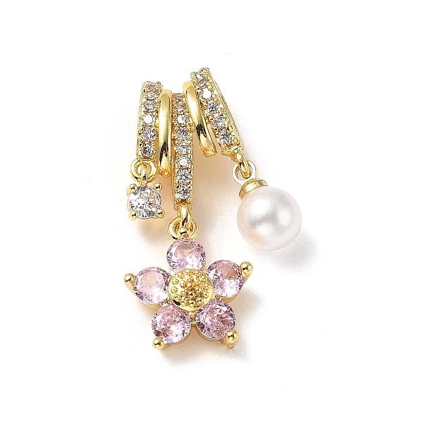 Brass Micro Pave Cubic Zirconia Pendants