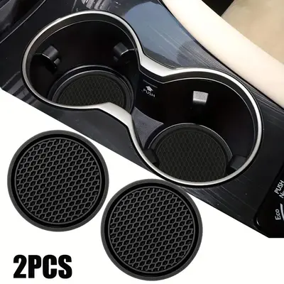 Car Cup Holder Coaster, Universal Silicone Anti Slip Drink Mat, Solid Color Decorative Cup Pad For Car Cup Holder, Honeycomb ...