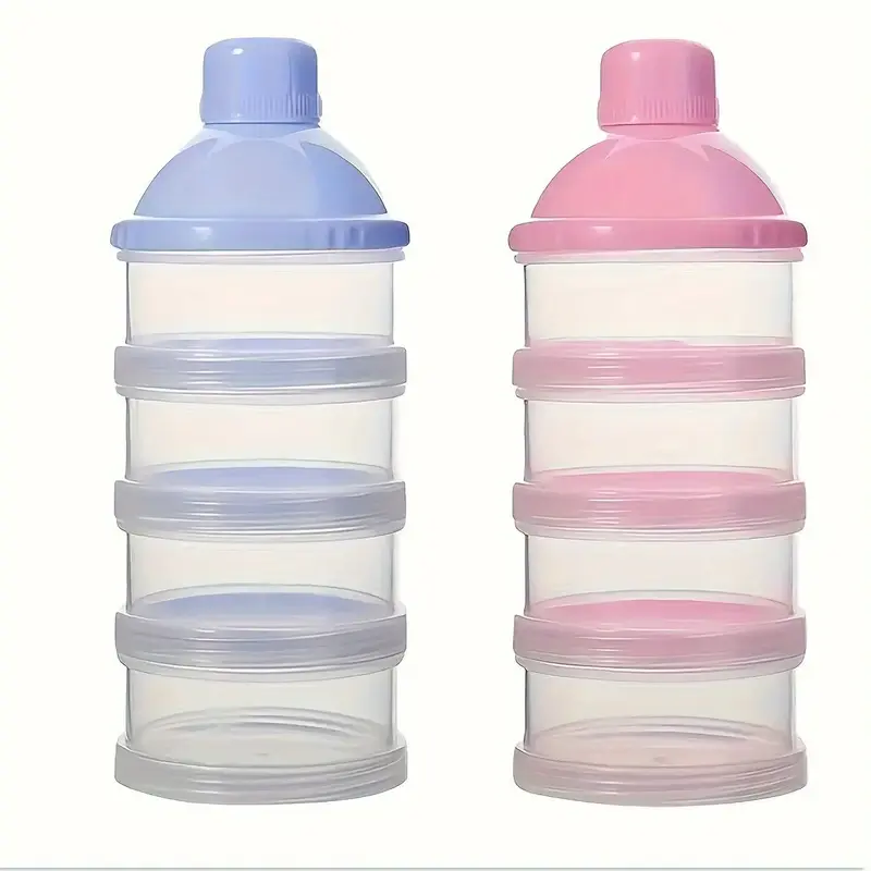 1pc/2pcs Baby 4-Layer Transparent Milk Powder Organizer, Stackable Food Storage Box for Infant Baby Food and Snacks, Portable...