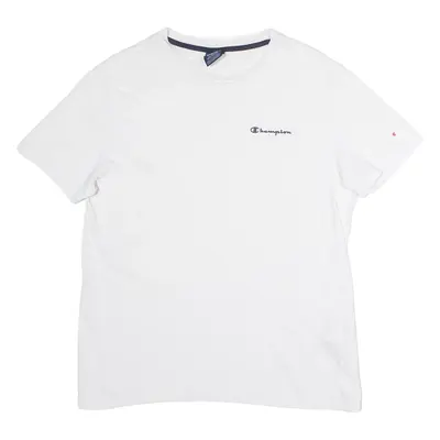 CHAMPION Mens T-Shirt White Crew Neck M