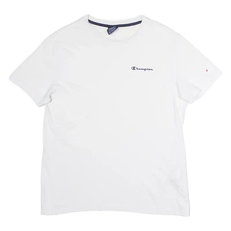 CHAMPION Mens T-Shirt White Crew Neck M