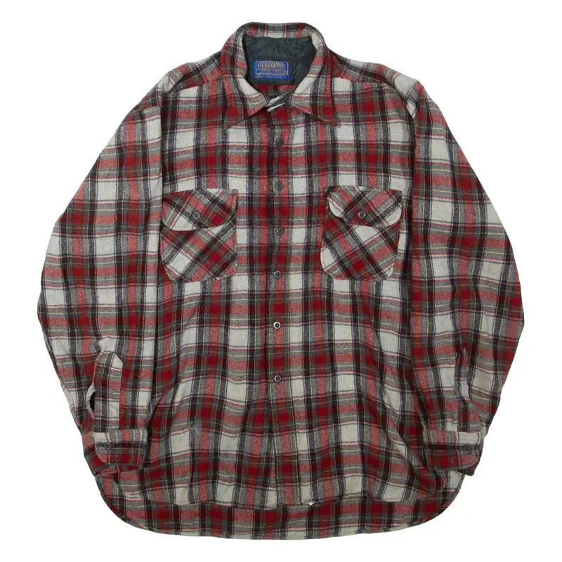 PENDLETON Womens Flannel Shirt Red Check Long Sleeve XL