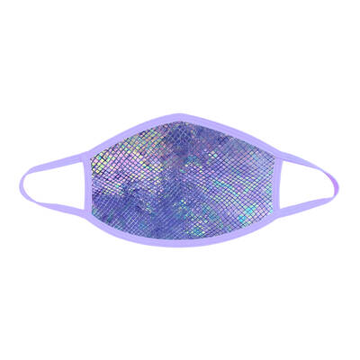 Purple Python Holographic Face Mask With Lavender Trim