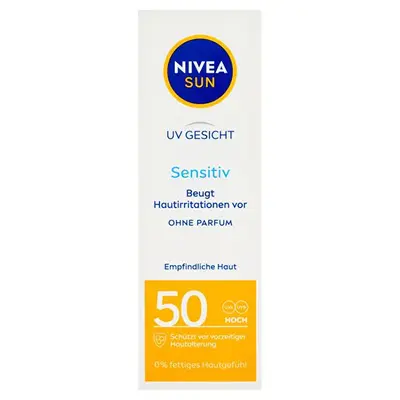 Nivea Crema Solare Per Pelli Sensibili Sensitive Spf 50 (Protezione Contro Le Allergie Solari) 50 Ml