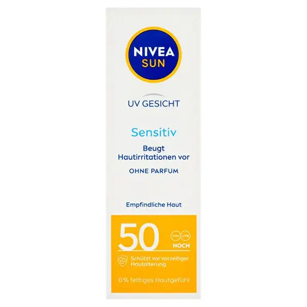 Nivea Crema Solare Per Pelli Sensibili Sensitive Spf 50 (Protezione Contro Le Allergie Solari) 50 Ml