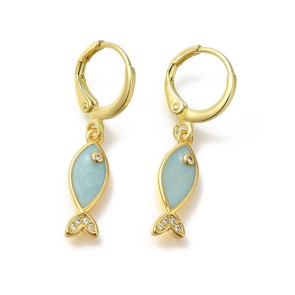 Brass Clear Cubic Zirconia Hoop Earrings