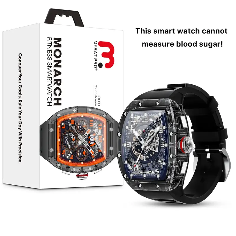 MyBat Pro Monarch Crystal Fitness Smartwatch(Can't measure blood sugar), Multifunctional Fashion Sport Bluetooth Smart Watch ...