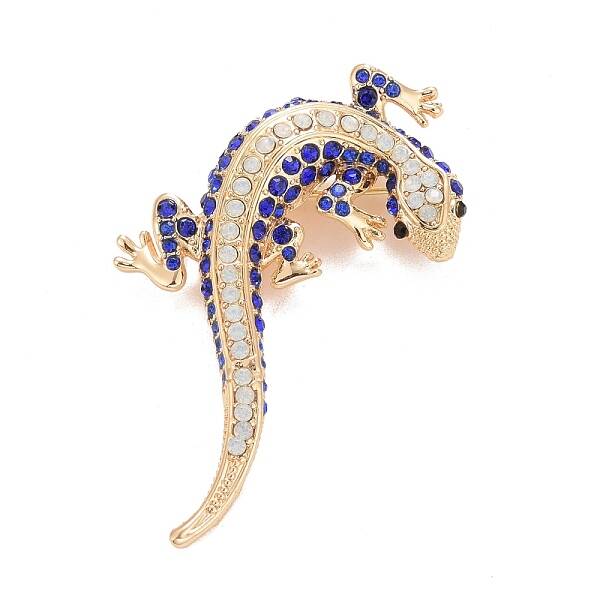 Rhinestone Lizard Badge