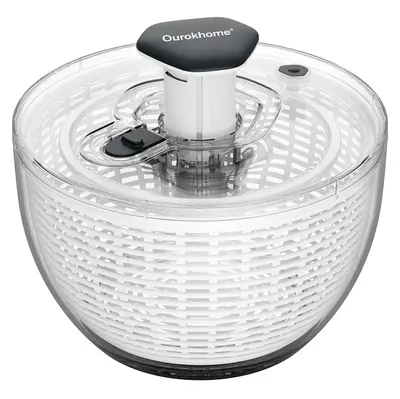 Ourokhome Salad Spinner Lettuce Dryer Christmas Gift One-handed Easy Press Large Vegetable Dryer Salad Mixer with Comfortable...