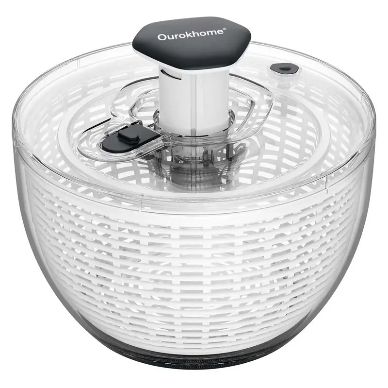 Ourokhome Salad Spinner Lettuce Dryer Christmas Gift One-handed Easy Press Large Vegetable Dryer Salad Mixer with Comfortable...