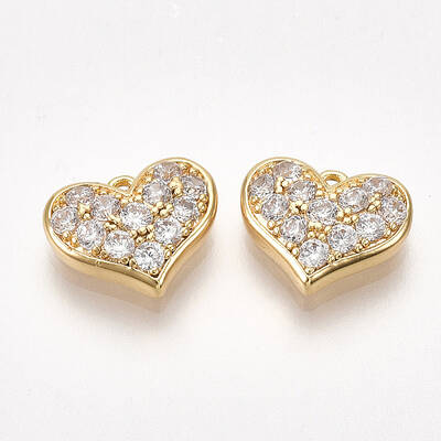 Valentine's Day Brass Cubic Zirconia Charms