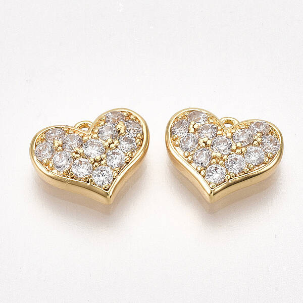 Valentine's Day Brass Cubic Zirconia Charms