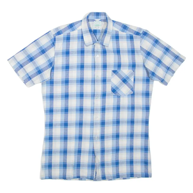 Mens Shirt Blue Check M