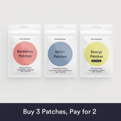 Kind Patches Hero Bundle, Berberine Patches + NAD+Patches + Energy Patches Extra Strong, 3 Months Supply, Metabolism, Healthy...