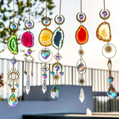 Creative Crystal Sun Catcher Ornament, Exquisite Indoor Window Hanging Sun Catcher, Hanging Decor for Home Garden Wedding