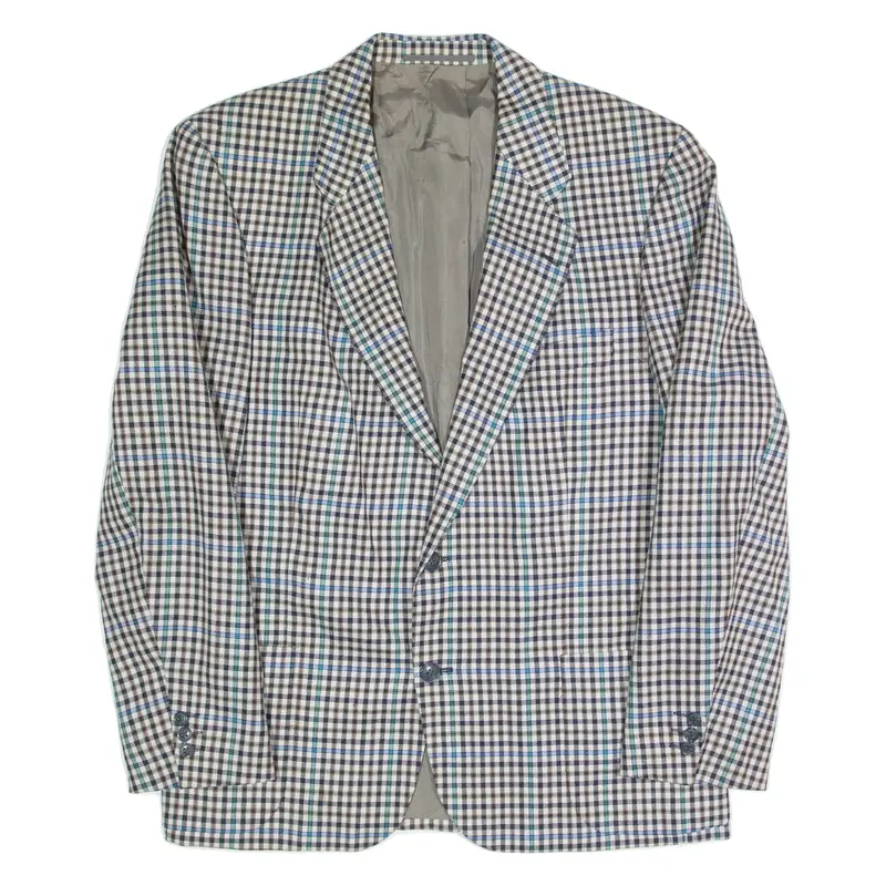 RITEX Mens Blazer Jacket White Wool 90s Check M
