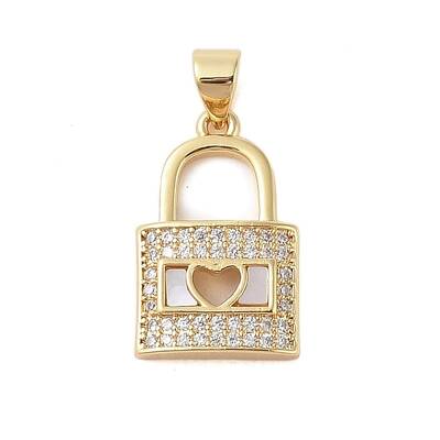Brass Micro Pave Clear Cubic Zirconia Pendants