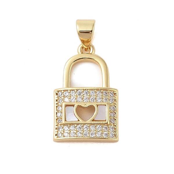 Brass Micro Pave Clear Cubic Zirconia Pendants