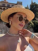 Unisex Vintage Round Frame Glasses , Trendy Casual Glasses for Everyday Use, Fashion Boho Accessories for Outdoor Activities