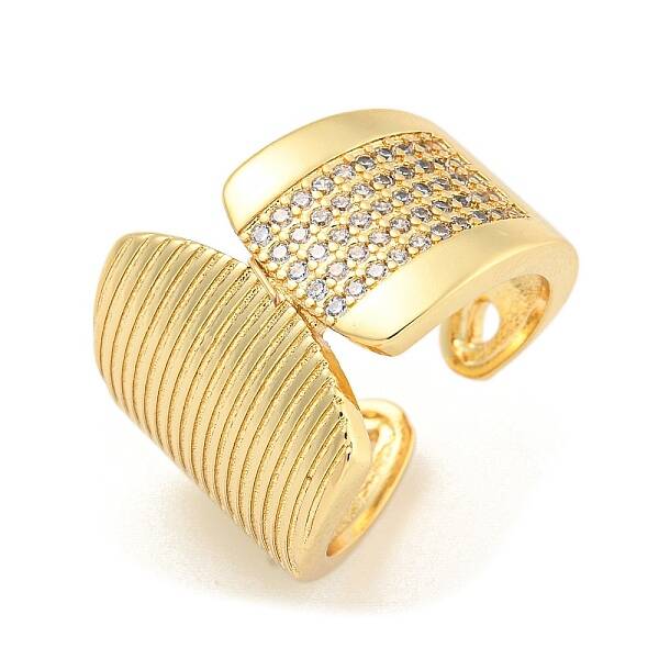 Clear Cubic Zirconia Open Cuff Ring