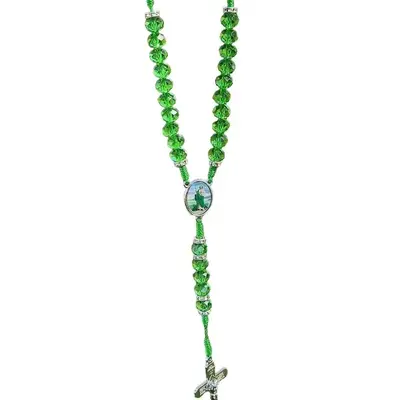 Green Saint Jude Rosary Necklace Urn - Elegant Way to Remember Loved Ones