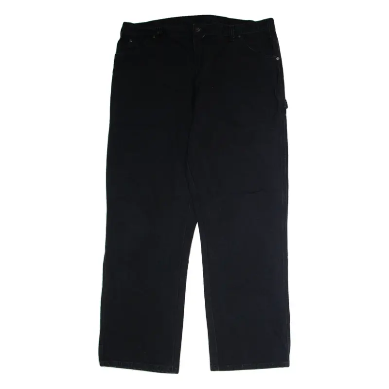 DICKIES Workwear Carpenter Mens Canvas Trousers Black Regular Straight W40 L32