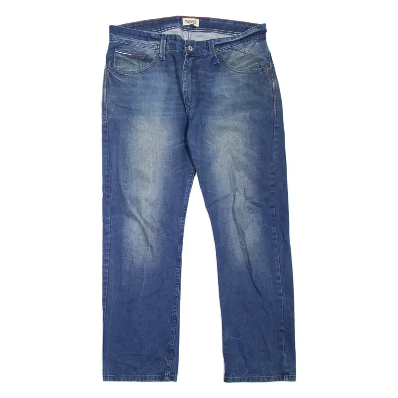 HILFIGER DENIM Ryan Mens Jeans Blue Regular Straight Stone Wash W34 L30
