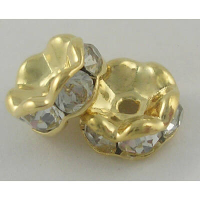 Brass Middle East Rhinestone Spacer Beads