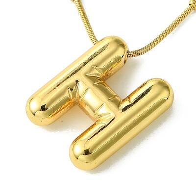 Ion Plating(IP) Initial Letter 304 Stainless Steel Pendant Necklaces