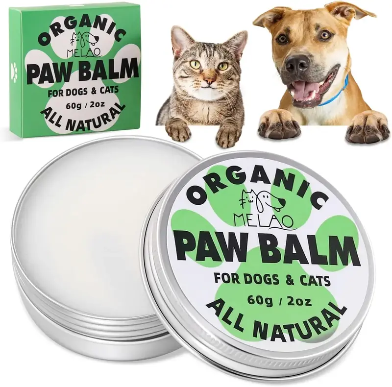 Organic Dog Paw Balm, Moisturizing Paw Soother for Dogs, Natural Pad Protector Repairs Cracked Noses and Paws, Protective Bal...