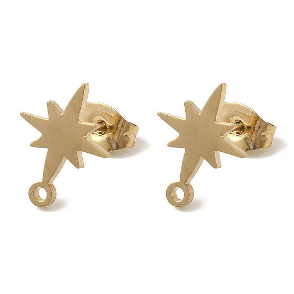 Ion Plating(IP) 304 Stainless Steel Stud Earring Findings