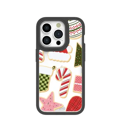 Clear Festive Cookies iPhone 15 Pro Case With Black Ridge