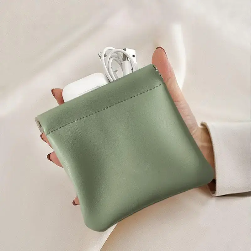 Solid Modern Simple Pocketable Mini Makeup Bag, 1 Count Multifunction Portable Organizer For Data Line, Summer Gift, Portable...