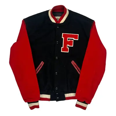 F Em Roe College Varsity Jacket - Medium Red Wool Blend
