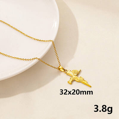 Stainless Steel Cross Pendant Necklace