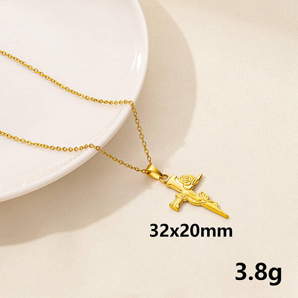 Stainless Steel Cross Pendant Necklace