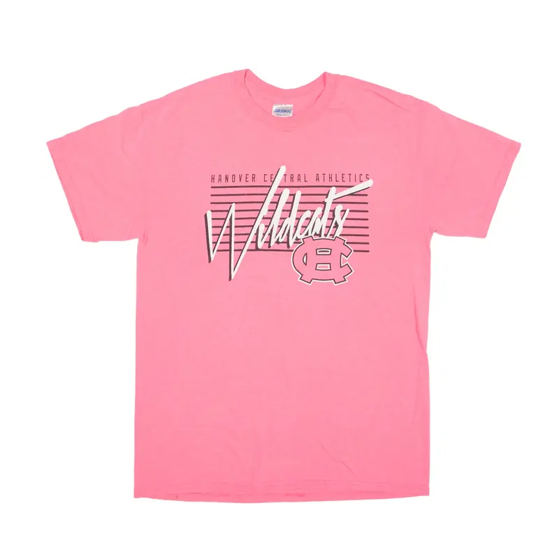 GILDAN Hanover Central Athletics Wildcats USA T-Shirt Pink Short Sleeve Womens M