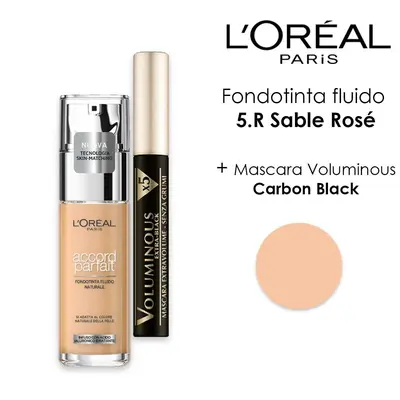 L'oreal foundation accord parfait sand ros + volumizing mascara