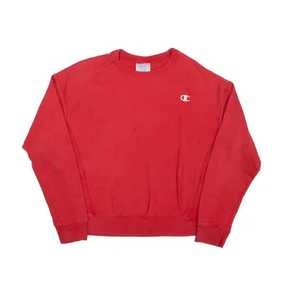 CHAMPION Reverse Weave Sweatshirt Red Roll Neck Mens M