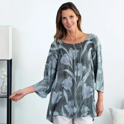 Watercolor Flower Long Sleeve Top - S/M