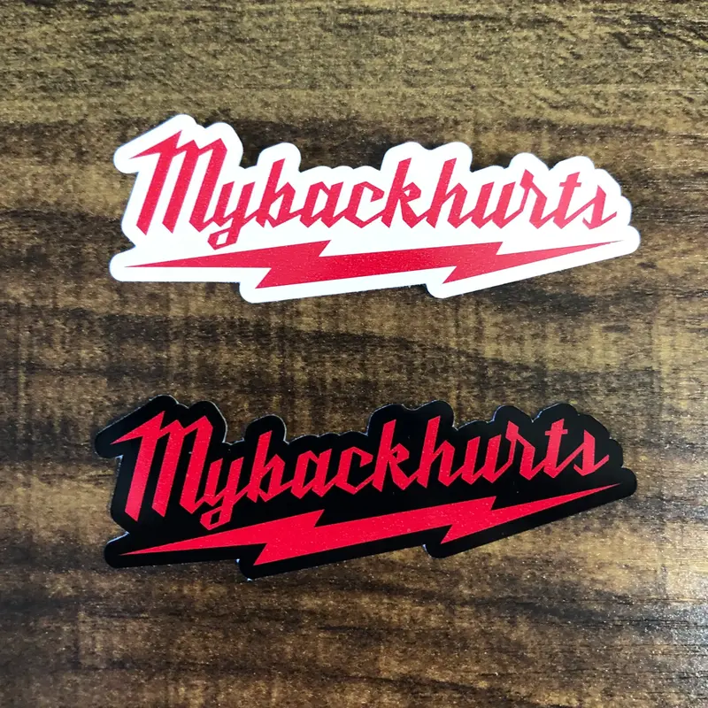 (3 Pack) My Back Hurts Hard Hat Work Sticker For Men/Women Decal, Great Decal For Electricians & Mechanics, Funny Sticker Gif...