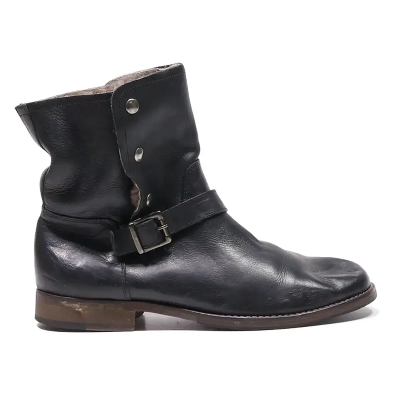 ADOLFO CARLI Snow Boots Black Leather Womens UK 7.5