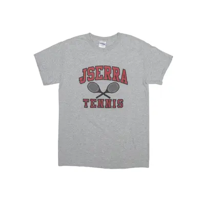 GILDAN JSERRA High school Tennis USA T-Shirt Grey Short Sleeve Mens S